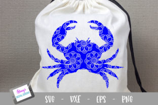 Crab - Crab with Floral Mandala: A Fresh Graphics Pick for Crafts