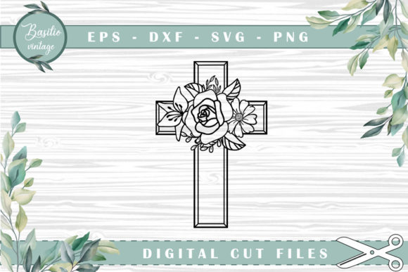 Cross Floral Cutting Files for Graphics & Crafts