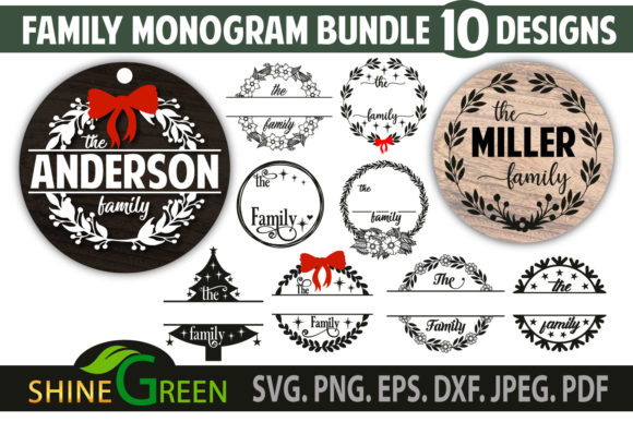 Family Monogram Bundle 10 Floral Frames: Graphics & Crafts Review