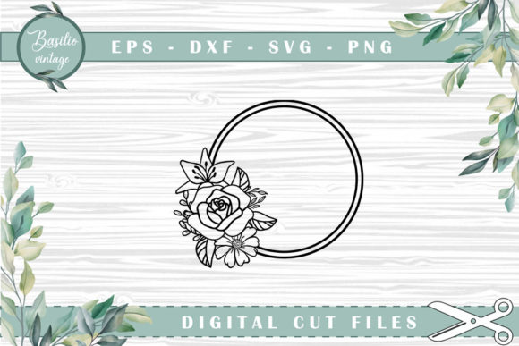 Floral Circle Cutting Files: Premium Graphics for Crafts & Branding