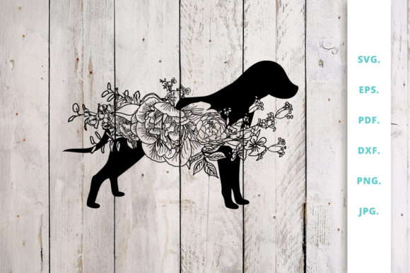 Floral Dog, Farm Animal Graphics for Crafts