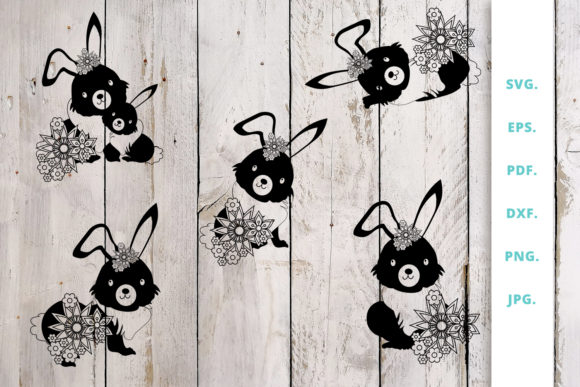 Floral Easter Bunny Cut File Bundle: Graphics for Crafts
