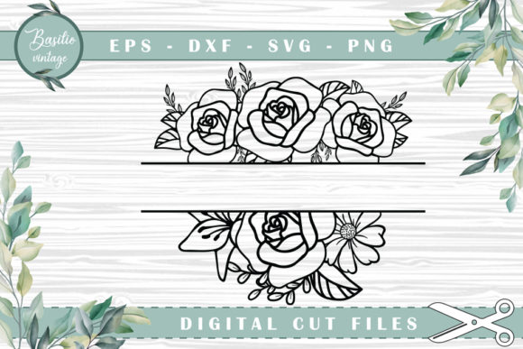 Floral Frame Cutting Files for Graphics and Crafts