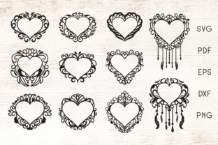 Floral Heart Frames - Vector for Crafts and Graphics