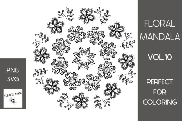 Floral Mandala Vol.10: Graphics & Coloring Pages for Makers