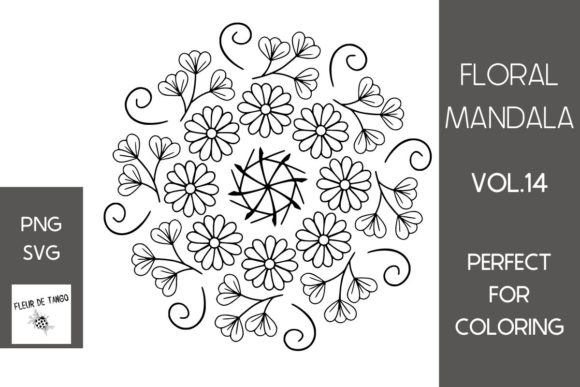 Floral Mandala Vol.14: A Practical Review for Graphics and Coloring Pages