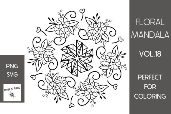 Floral Mandala Vol.18: Graphics and Coloring Pages for Handmade Makers