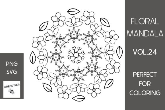 Floral Mandala Vol.24: Premium Graphics for Coloring Pages & Branding