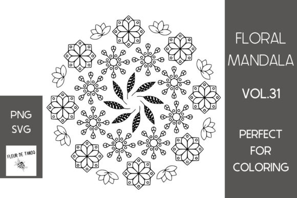 Floral Mandala Vol.31: Premium Graphics for Coloring Pages & Branding