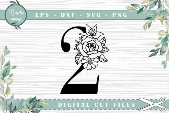 Floral Number 2 Cutting Files: Premium Graphics for Crafts