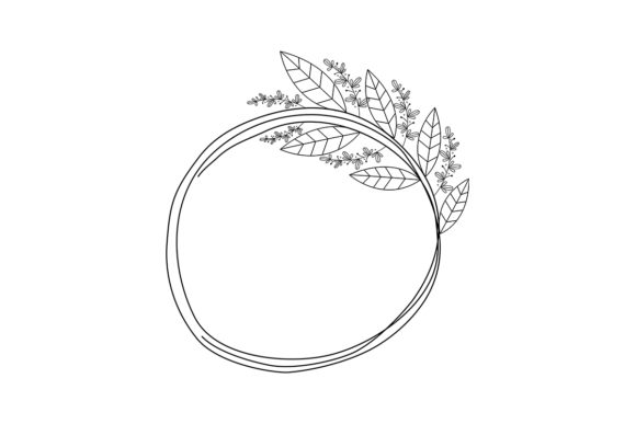 Floral Round Frame No.2: A Designer's Review for Crafts and Graphics