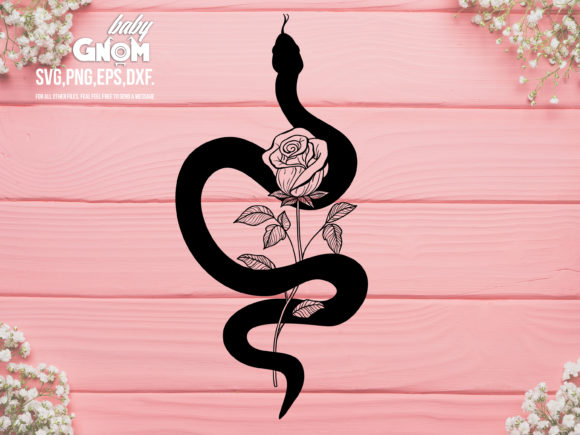 Floral Snake Graphics for Crafts and Creative Brands
