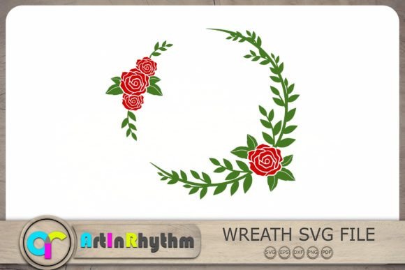 Flower Rose Wreath SVG Design Floral SVG for Graphics and Crafts