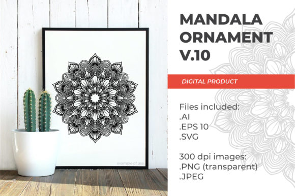 Mandala - Floral Vintage - V.10: A Practical Review for Graphics and Coloring Pages