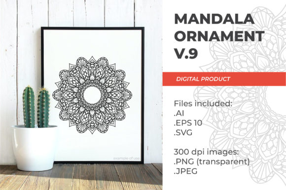 Mandala - Floral Vintage V.9: A Smart Graphics & Coloring Pages Choice