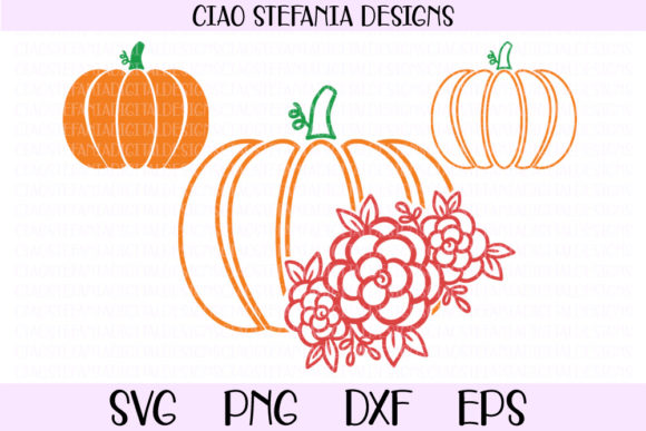 Pumpkin Floral Fall Bundle: Graphics for Crafts & Design