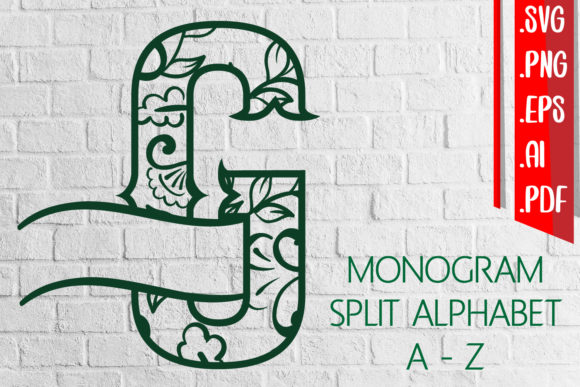 Split Floral Monogram a-Z: Essential Graphics for Crafts