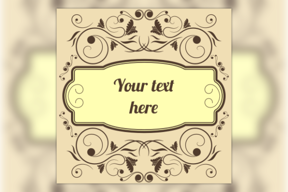 Vintage Floral Swirl Frame Background Graphics for Creative Templates
