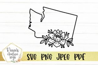 Washington State Floral Outline Graphics for Crafts